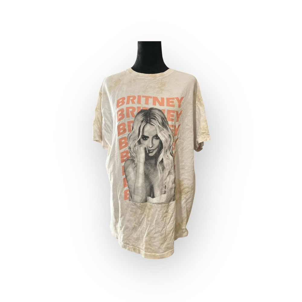 EUC Women's Britney Spears Short Sleeve Tee M Beige Orange
